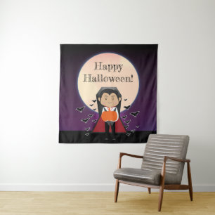 Kostüm für kleinen Dracula Halloween-Party Hinterg Wandteppich