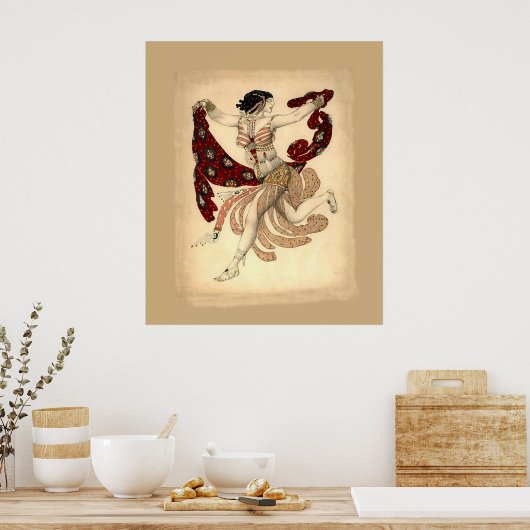 Kostüm für Kleopatra Ballett ~ 1909 von Leon Bakst Poster (Küche)