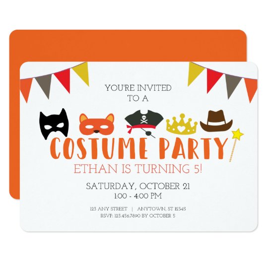 KostümHalloweenGeburtstagsParty Einladung Zazzle.de