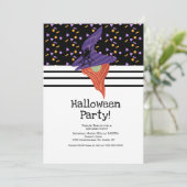 Kostüm Halloween-Party Gnome Doodles Confetti Einladung (Stehend Vorderseite)