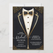 Kostüm Men Tuxedo Fett Schwarze Krawatte Brautpart Einladung (Vorderseite)