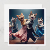 Kostüm-Party, Ballroom-Tanz-Party, Katze Einladung (Vorne/Hinten)