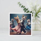 Kostüm-Party, Ballroom-Tanz-Party, Katze Einladung (Stehend Vorderseite)