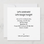 Kostüm Party, Disco Dance Party, Katze Einladung (Rückseite)
