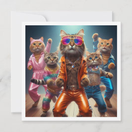 Kostüm-Party, Disco-Tanz-Party, Katze Einladung