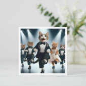 Kostüm-Party, Stich-Tanz, Tanz-Party, Katze Einladung (Stehend Vorderseite)