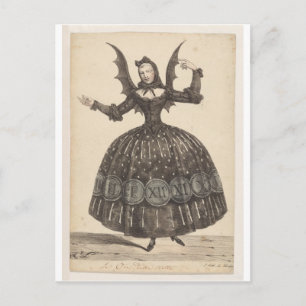 Kostüm-Postkarte des französischen Balletts aus de Postkarte