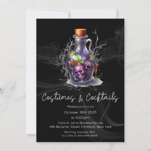 Kostüm- und Cocktail- Erwachsenen-Halloween-Party Einladung