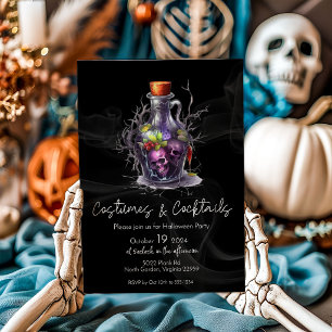 Kostüm- und Cocktail- Erwachsenen-Halloween-Party Einladung