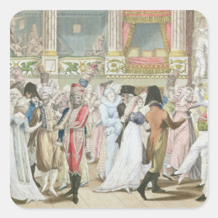 Kostümball an der Oper, nach 1800 Quadratischer Aufkleber