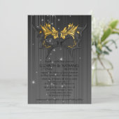 Kostümball-Hochzeits-Einladung Einladung (Stehend Vorderseite)