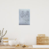 Kostümdesigns Figaro und Susanna aus der Oper Poster (Küche)