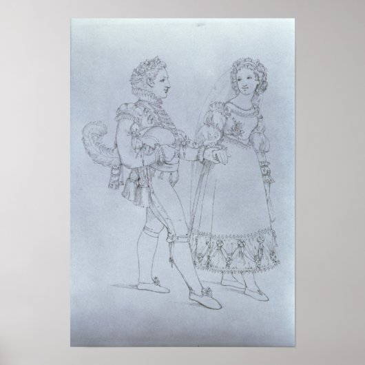 Kostümdesigns Figaro und Susanna aus der Oper Poster (Vorne)