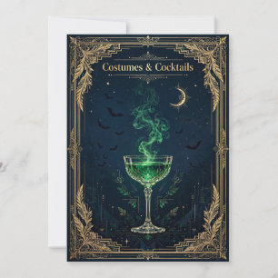 Kostüme & Cocktails Art Deco Halloween-Einladung Einladung