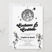 Kostüme Cocktails Disco Halloween-Party Einladung (Vorderseite)