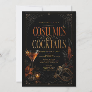 Kostüme & Cocktails Elegante Halloween-Party Einladung