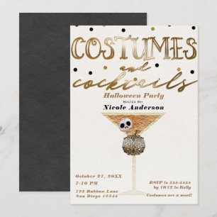 Kostüme & Cocktails Elegantes Halloween-Party Einladung