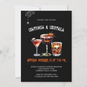 Kostüme & Cocktails Elegantes Halloween-Party Einladung