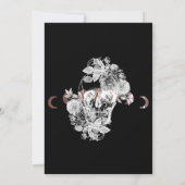 Kostüme & Cocktails Gotische Schwarz & Weiß Schäde Einladung (Rückseite)