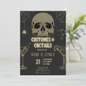 Kostüme & Cocktails Halloween Adult Party Scully Einladung (Stehend Vorderseite)