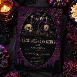 Kostüme & Cocktails Halloween-Gothic-Party Erwachs Einladung