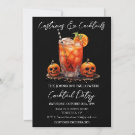 Kostüme & Cocktails Halloween-Party Aquarell Einladung