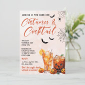 Kostüme & Cocktails Halloween-Party Einladung (Stehend Vorderseite)