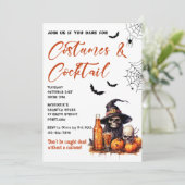 Kostüme & Cocktails Halloween-Party Einladung (Stehend Vorderseite)