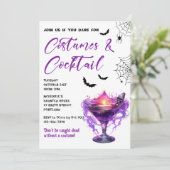 Kostüme & Cocktails Halloween-Party Einladung (Stehend Vorderseite)