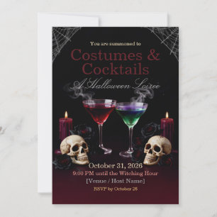 Kostüme & Cocktails Halloween-Party-Einladung Dankeskarte
