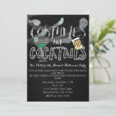Kostüme & Cocktails Halloween-Party Einladungen (Stehend Vorderseite)