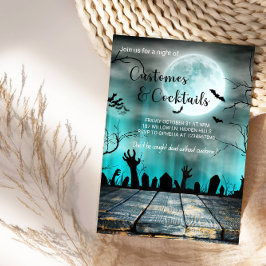 Kostüme & Cocktails Halloween-Spooky Trees & Bats Einladung