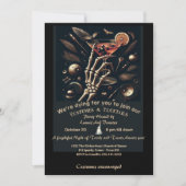 Kostüme Cocktails Skelett Erwachsene Halloween-Par Einladung (Vorderseite)