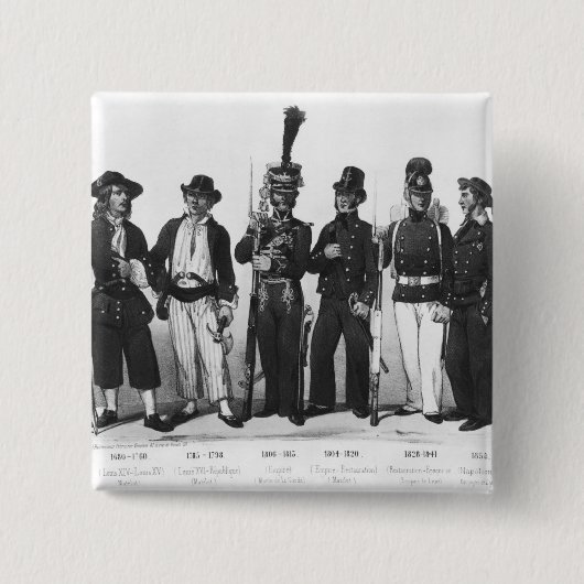 Kostüme der französischen Marinesoldaten von 1680 Button (Vorderseite)