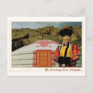 Kostüme der Mongolei Postkarte