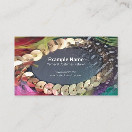 Kostüme für den Karneval - Einzelhandel oder Desig Visitenkarte (Vorderseite)