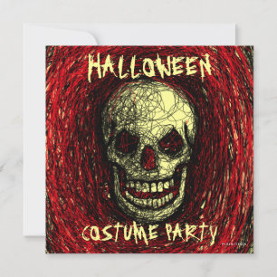 Kostüme Halloween-Party Einladung Schädel