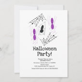 Kostüme Halloween-Party Spider Doodles Einladung (Vorderseite)
