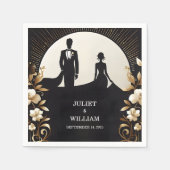 Kostüme Männer Erwachsene Tuxedo Bold Schwarze Kra Serviette (Vorderseite)