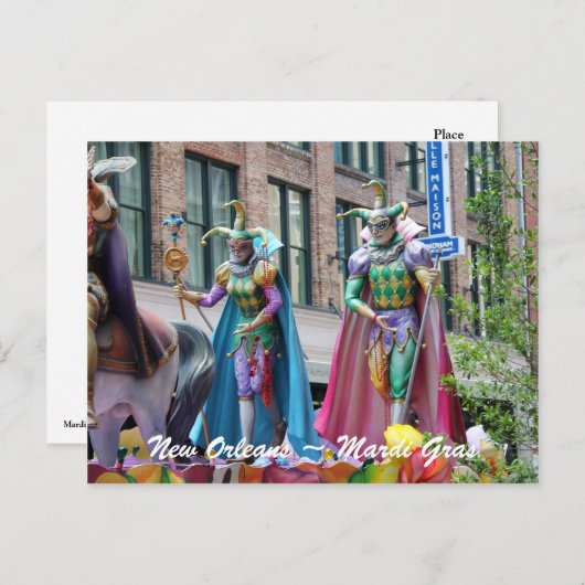 Kostüme Mardi Gras Parade Figures Postkarte (Vorne/Hinten)