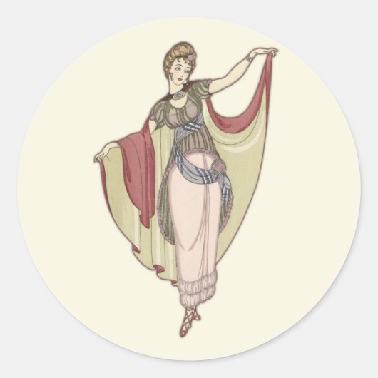 Kostüme Parisiens- Tanzkleid, Mode Runder Aufkleber (Vorderseite)