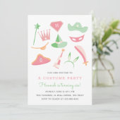 Kostüme Party Kindergeburtstag Party Pastete Einladung (Stehend Vorderseite)