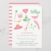 Kostüme Party Kindergeburtstag Party Pastete Einladung (Vorne/Hinten)