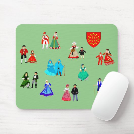 Kostüme traditionnels de Midi-Pyrénées, Frankreich Mousepad (Mit Mouse)