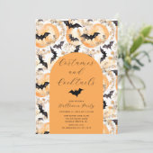 Kostüme und Cocktail-Halloween-Party Einladung (Stehend Vorderseite)