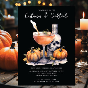 Kostüme und Cocktail-Halloween-Party Einladung