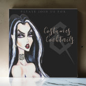 Kostüme und Cocktail Halloween-Party Einladung