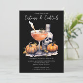 Kostüme und Cocktail-Halloween-Party Einladung (Stehend Vorderseite)