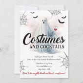 Kostüme und Cocktail Halloween-Party Einladung (Vorderseite)