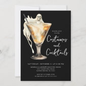 Kostüme und Cocktail-Halloween-Party Einladung (Vorderseite)